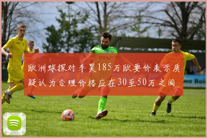 欧洲球探对李昊185万欧要价表示质疑认为合理价格应在30至50万之间